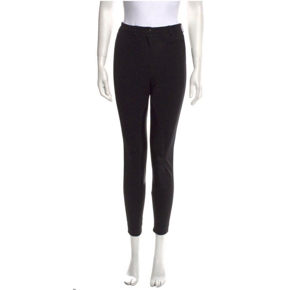 Burberry Authentic Solid Black Lamb Leather High Rise Skinny Dress Pants 2 Xs